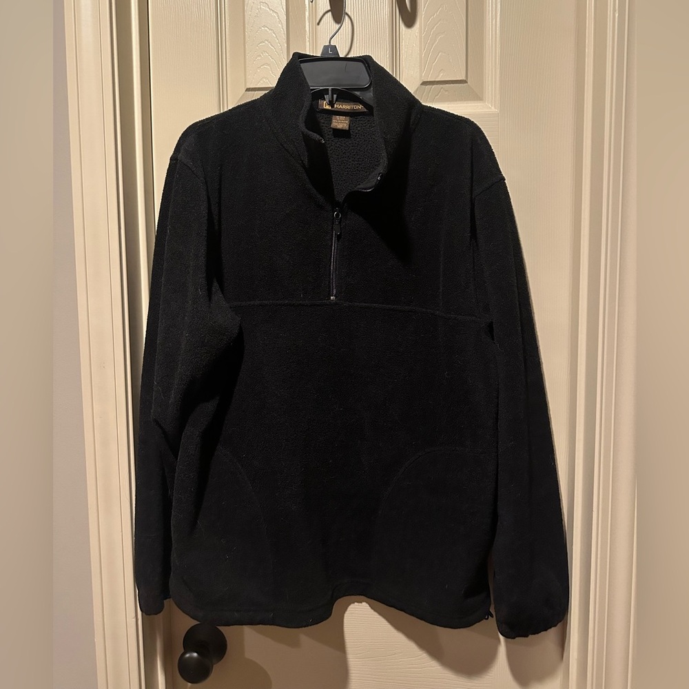 Harriton Men's Black Half-Zip Sweater